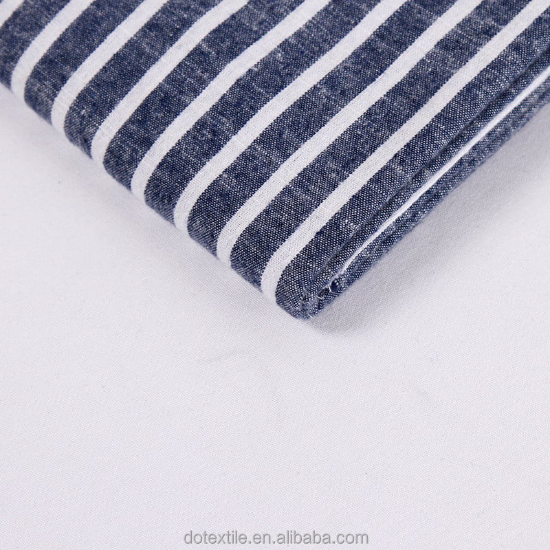 Soft hand feeling 100% cotton yarn dyed stripe fabric cotton woven fabric stripes details