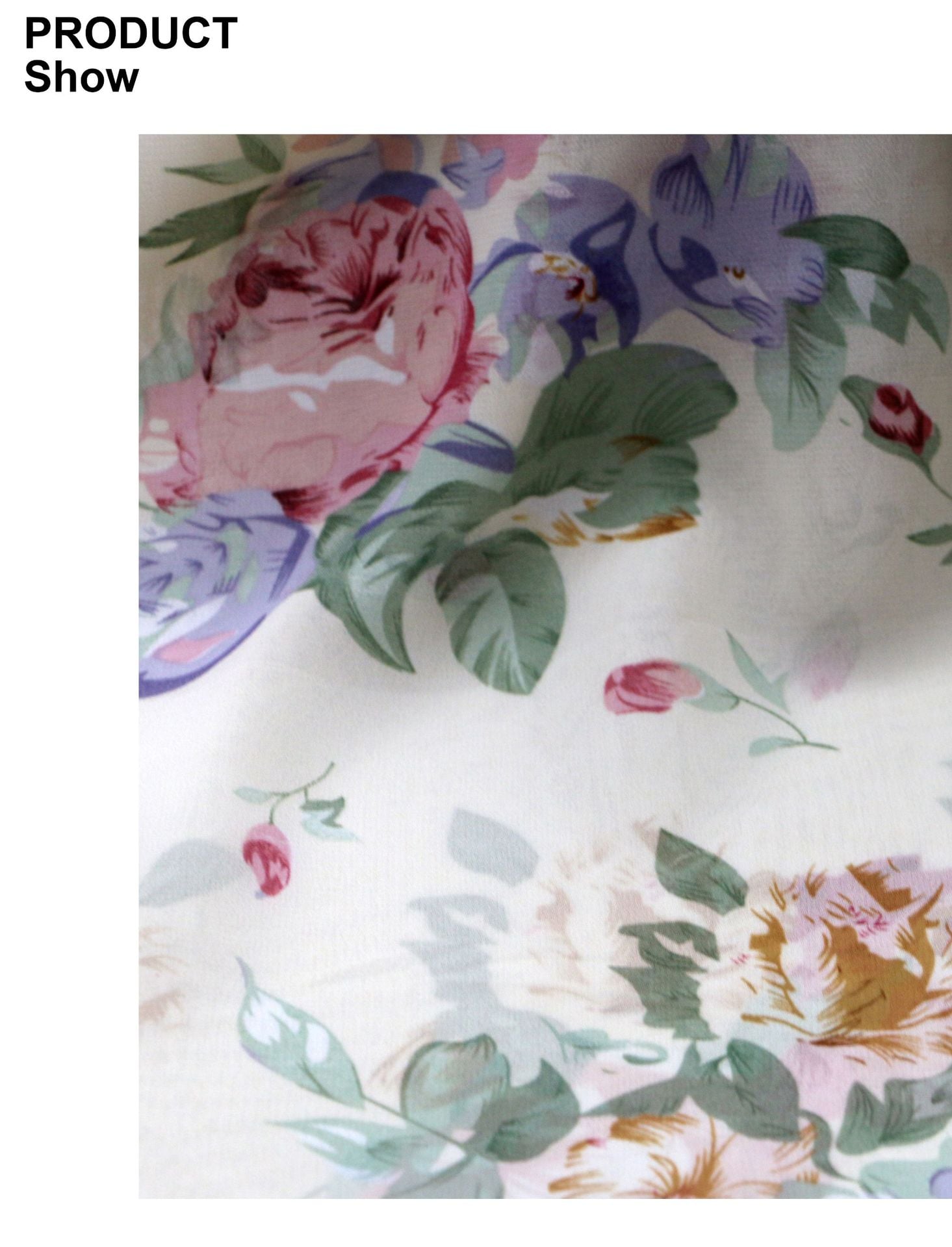 Hot sale manufacturer 100% polyester chiffon New printed fabric fasion fabric for women's dress details