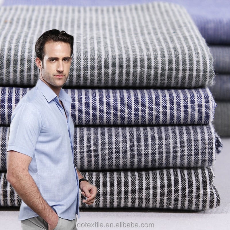 Soft hand feeling 100% cotton yarn dyed stripe fabric cotton woven fabric stripes factory