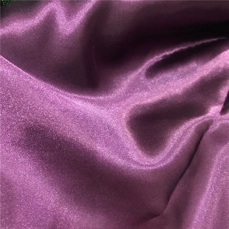 High quality 100% poly 75D*150D smooth hand feeling duchess satin fabric details