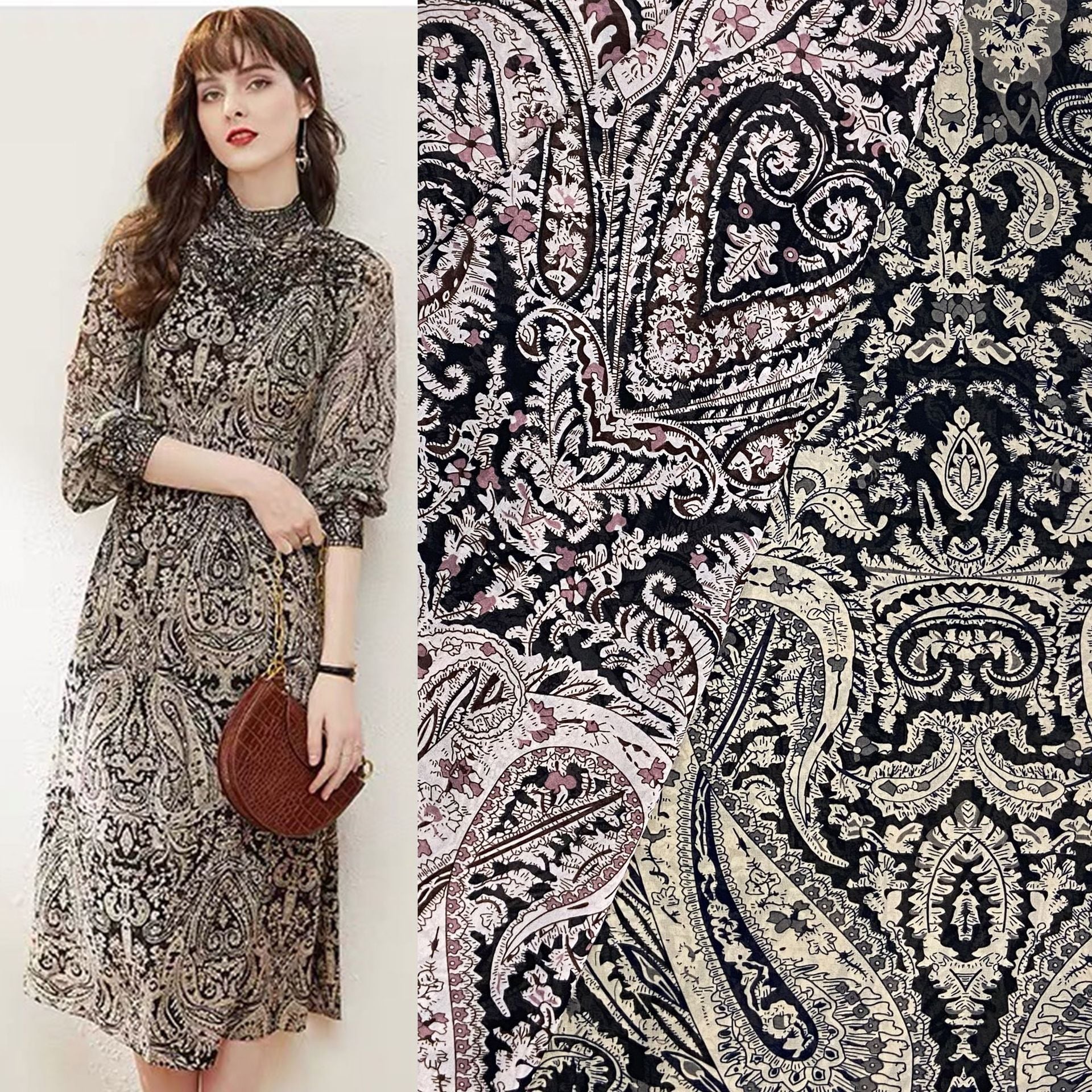 100% polyester 75D small floral printing chiffon dress fabric textile women's trousers manufacture