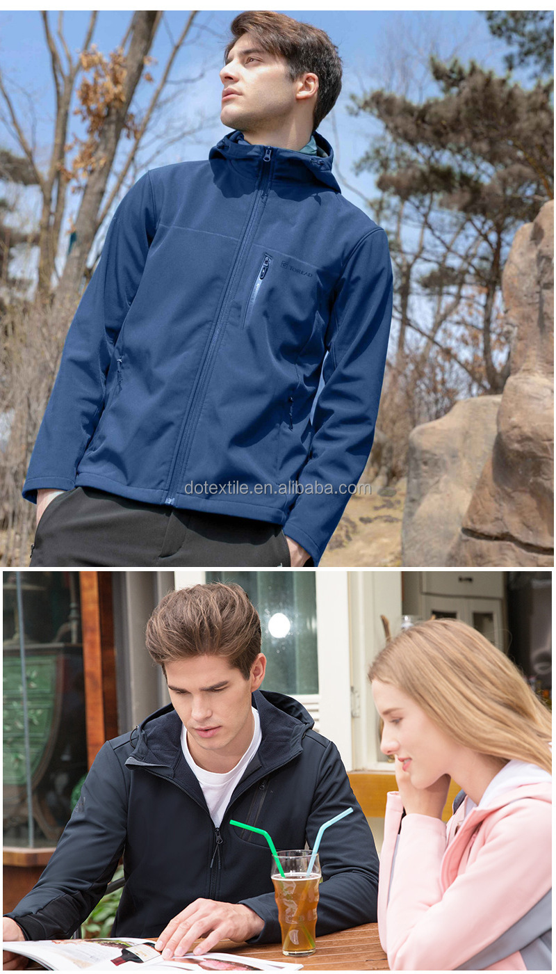 Soft hand feeling windproof cloth 100% polyester 3 layers softshell fabric mechanical stretch tpu details