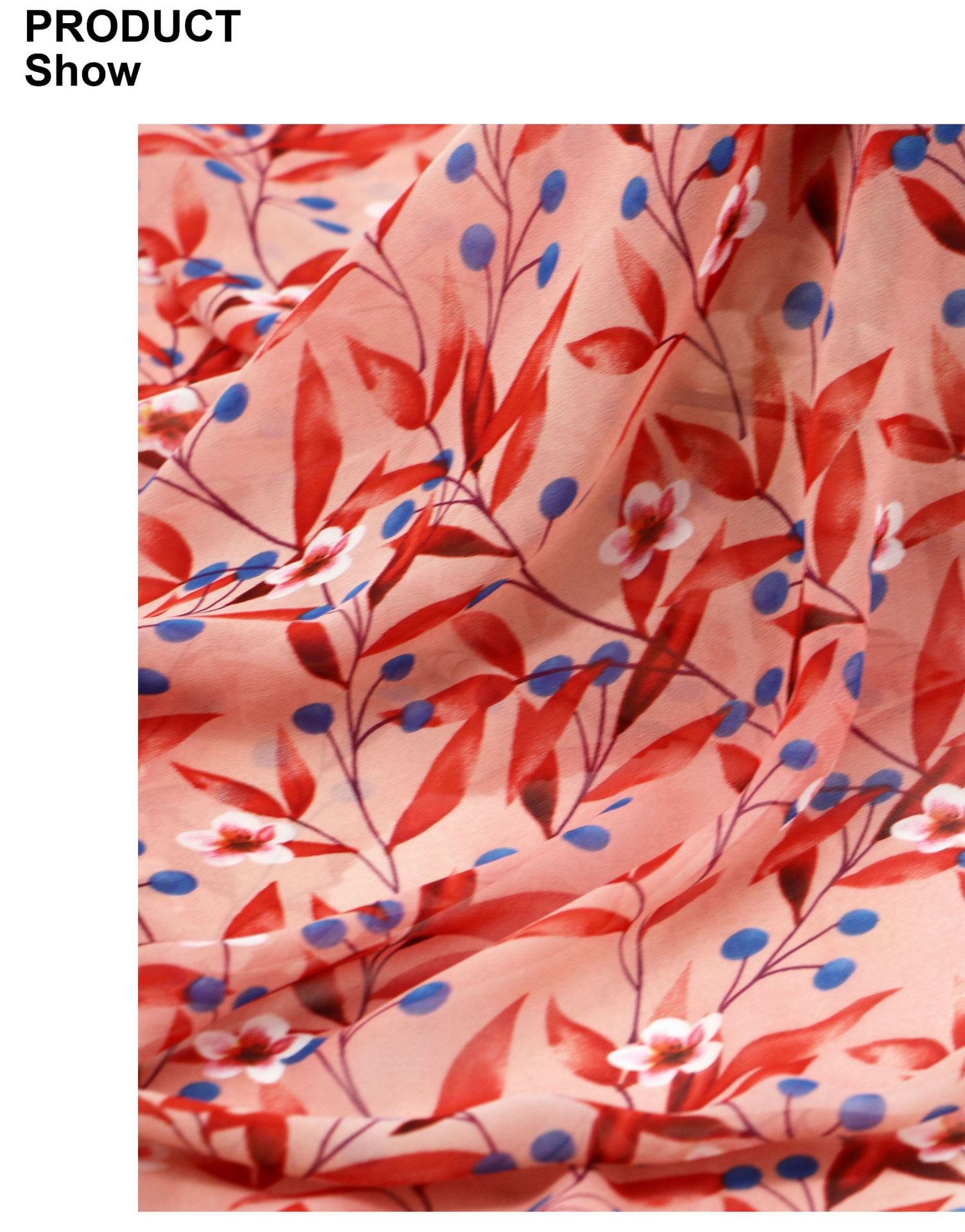 Whole sale New Georgette printed fabric spring summer dress women's fashion chiffon fabric details