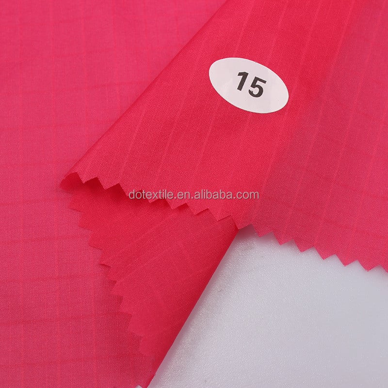 Durable cloth plaid style high density 20d 15d ripstop nylon fabric for sun-protective clothes factory