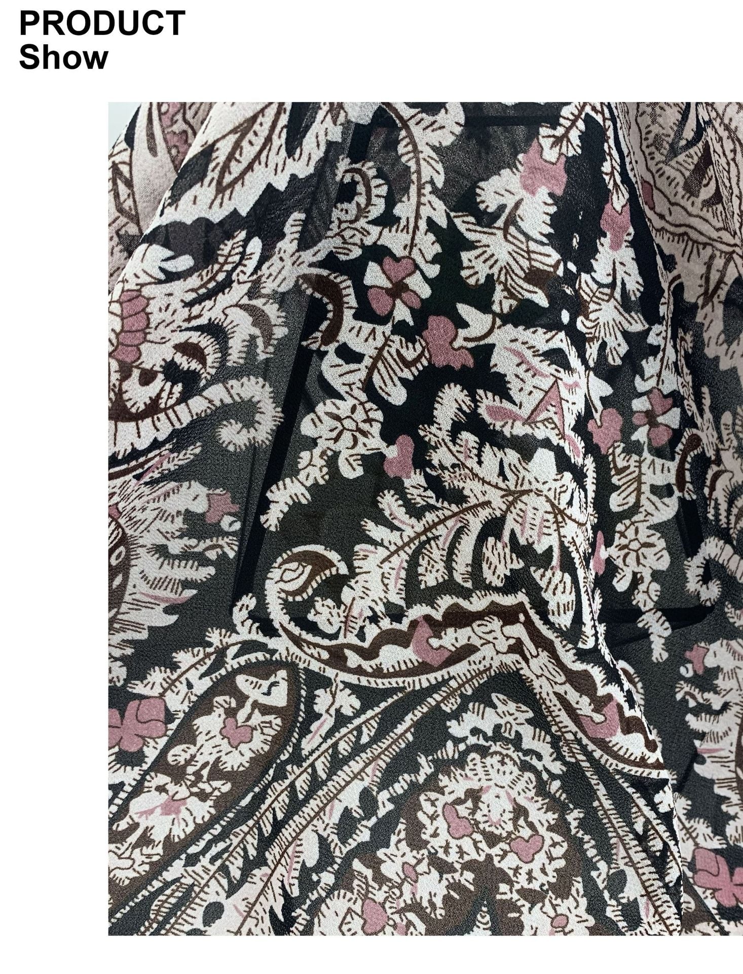 100% polyester 75D small floral printing chiffon dress fabric textile women's trousers supplier