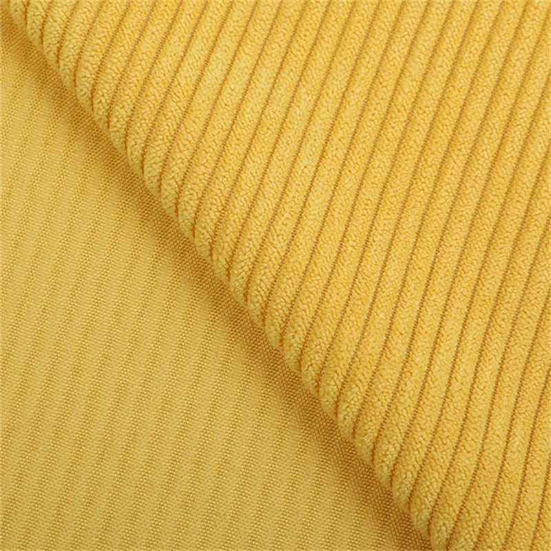 Soft and warm 90%polyester 10%nylon 6w corduroy fabric for home textiles factory