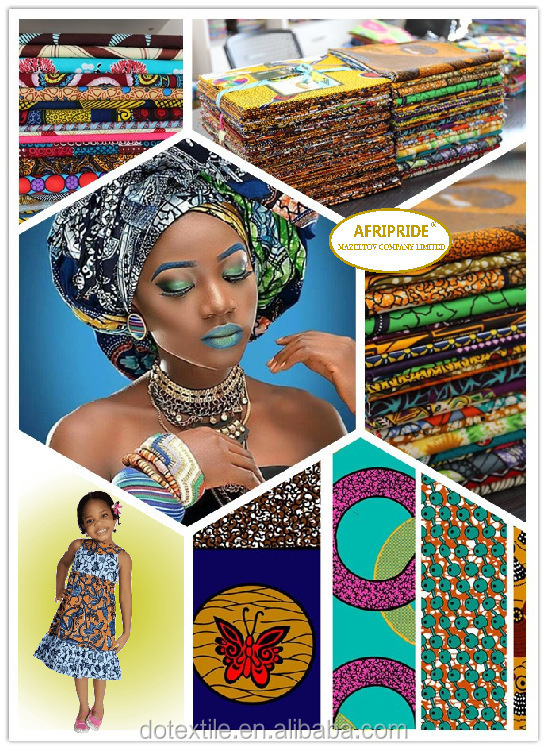 Traditional National Clothing Women Dresses Cotton Fabric 100% Cotton African Batik Double-sided Printed Dutch 6yds Fabric Woven supplier