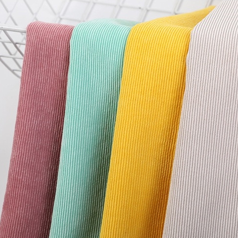 90%polyster 8%nylon 2%spandex 200gsm 16w Corduroy Fabric for shirt lining factory