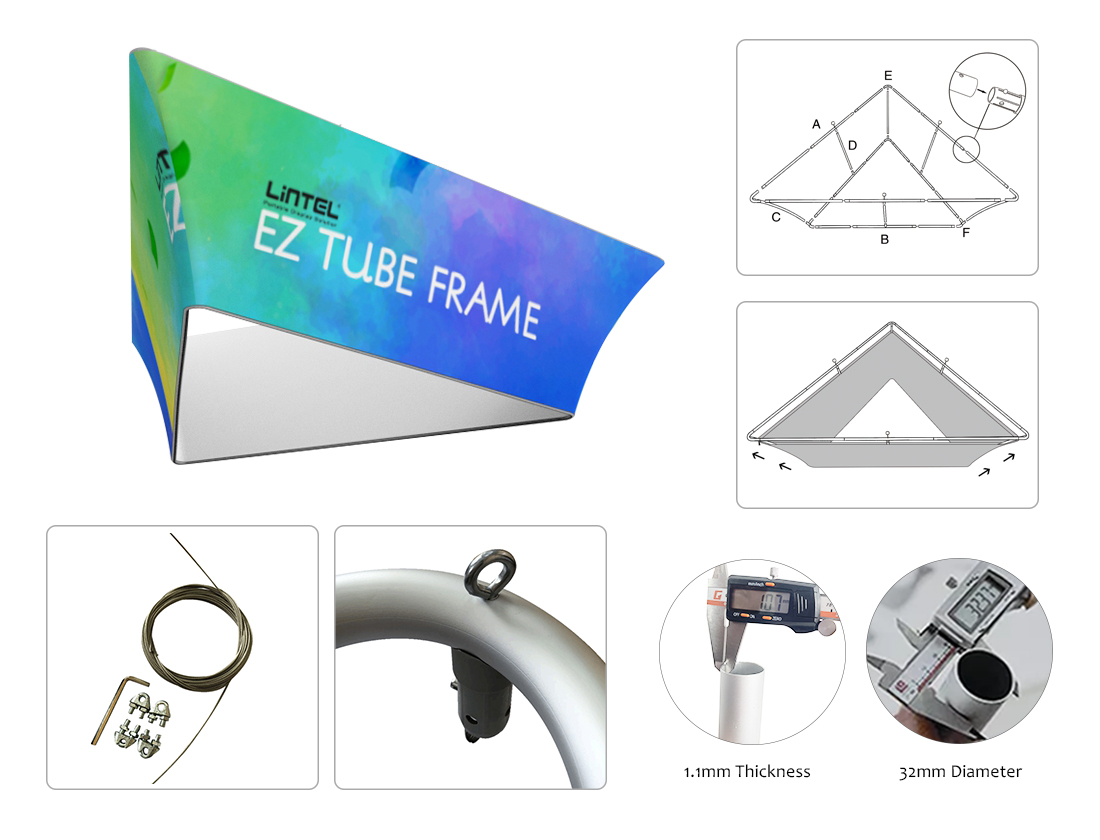 Curved Triangle Trade Show Hanging Banne