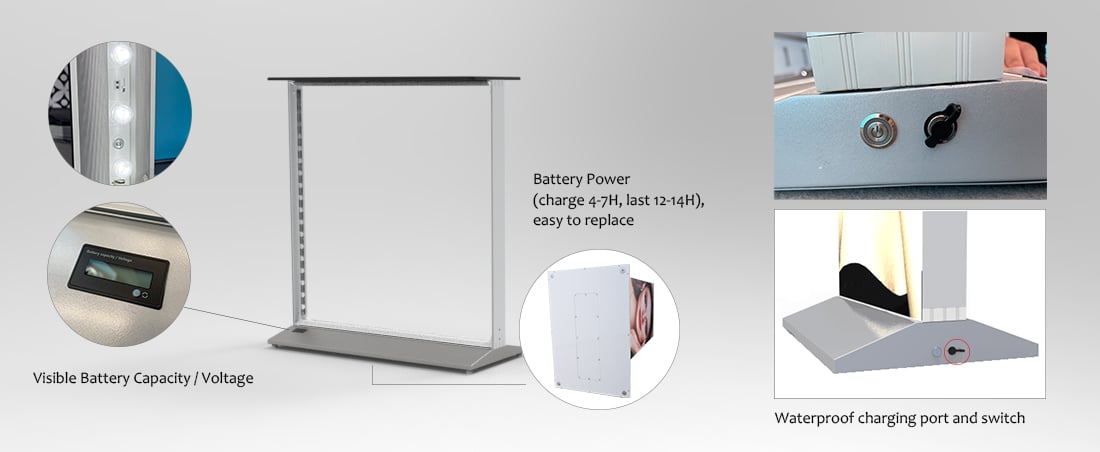 rechargeable SEG light box counter