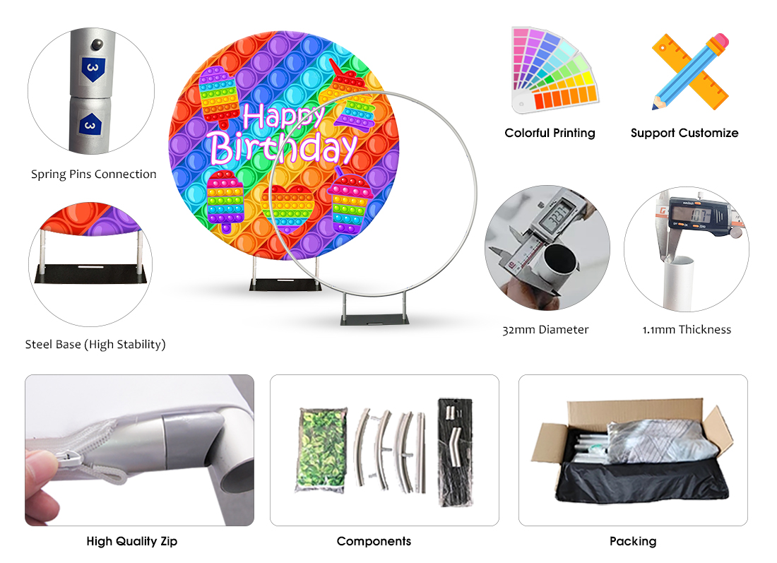Fabric Backdrop Round stand frame