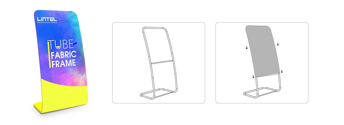 Curved Fabric Tube Banner Stand