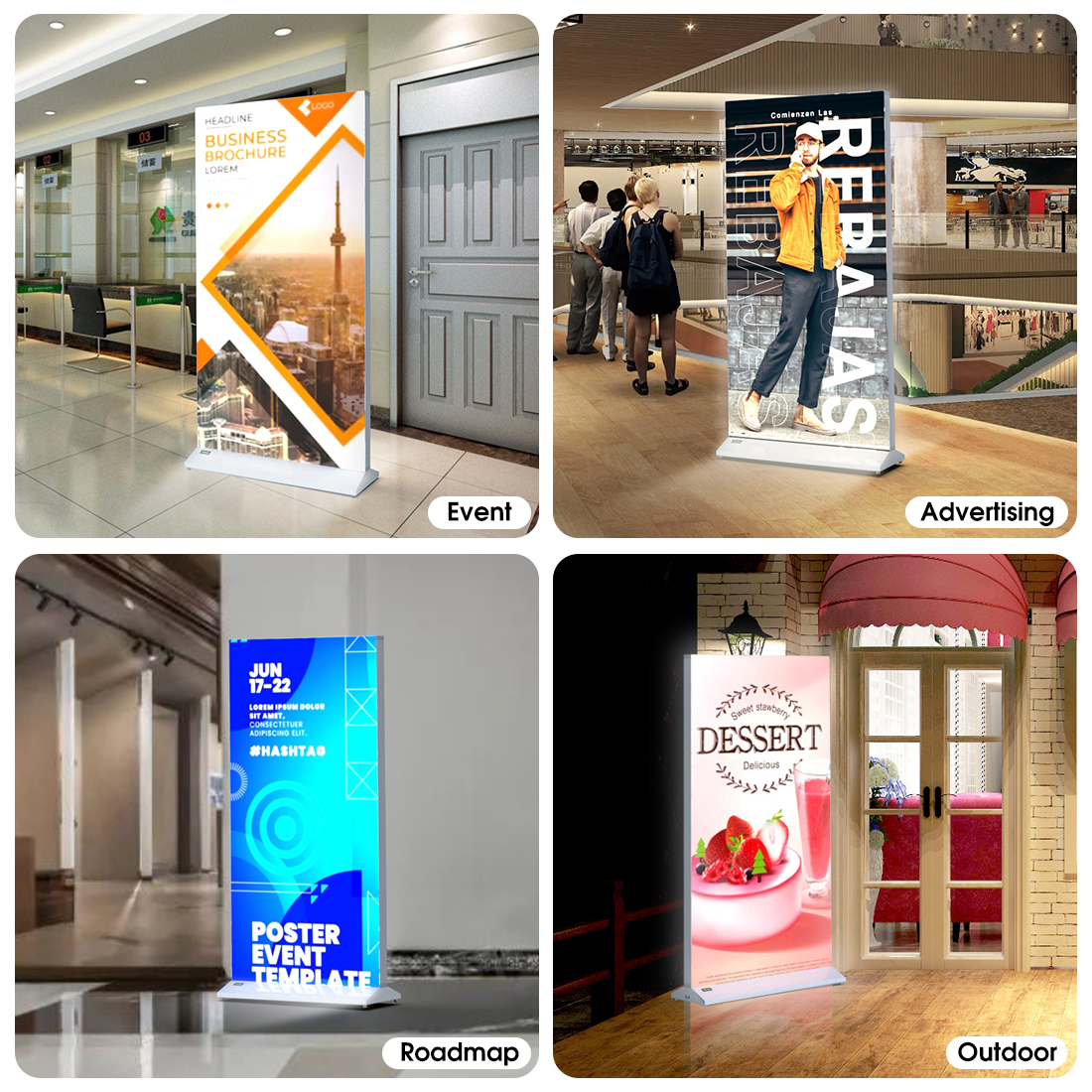 Rechargeable Battery Powered LED Lightbox Display