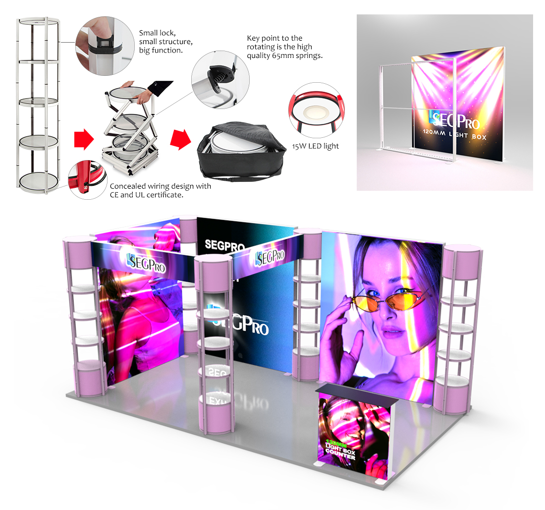 Portable Aluminum Collapsible Backdrop Tradeshow Twister Tower