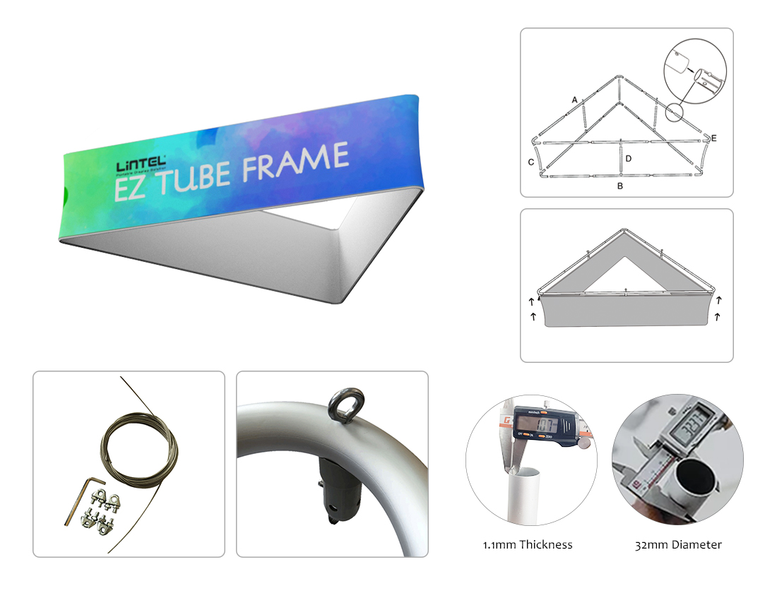 Curved Triangler Tension Fabric Hanging Display