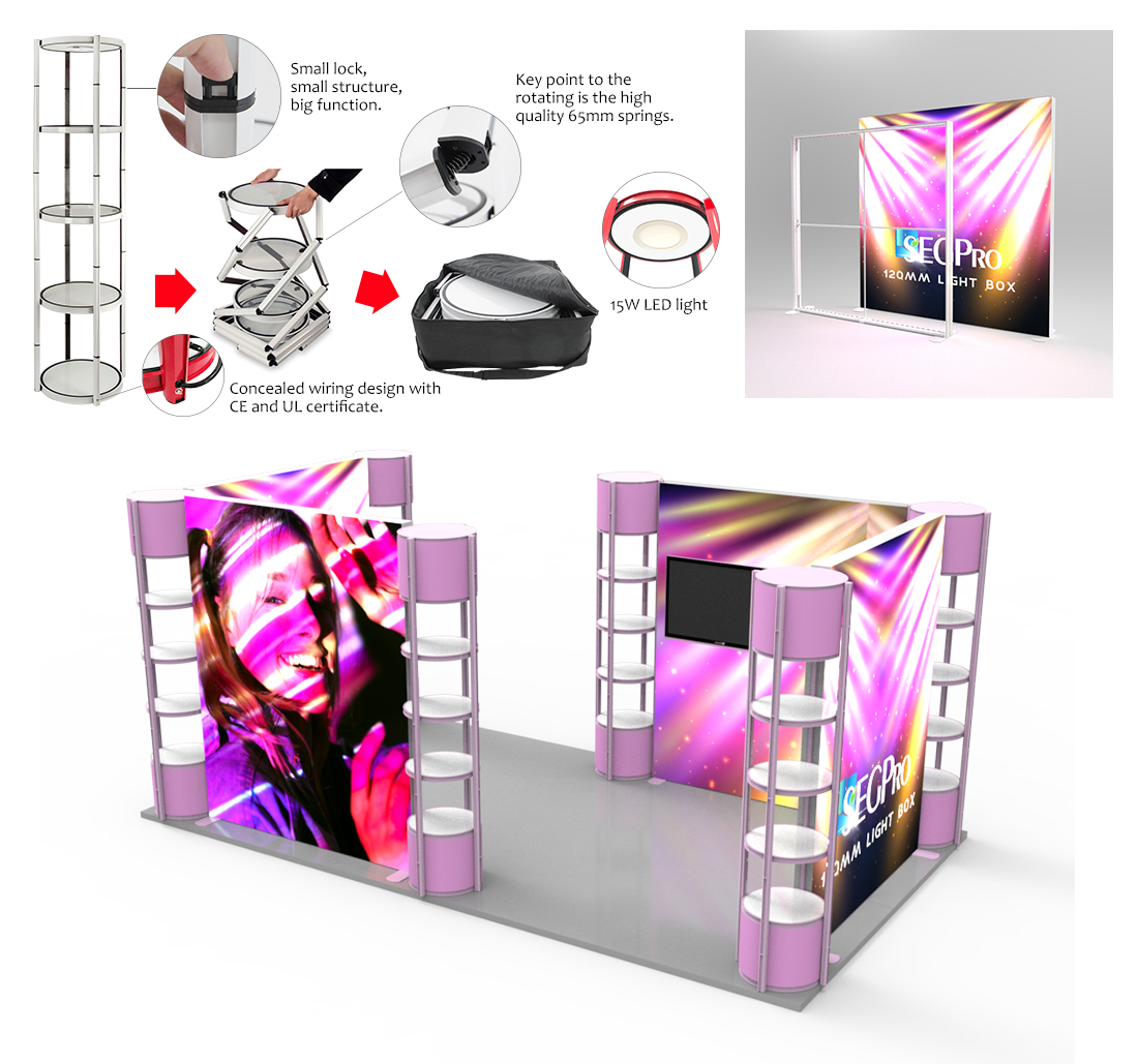 Twister tower trade show booth
