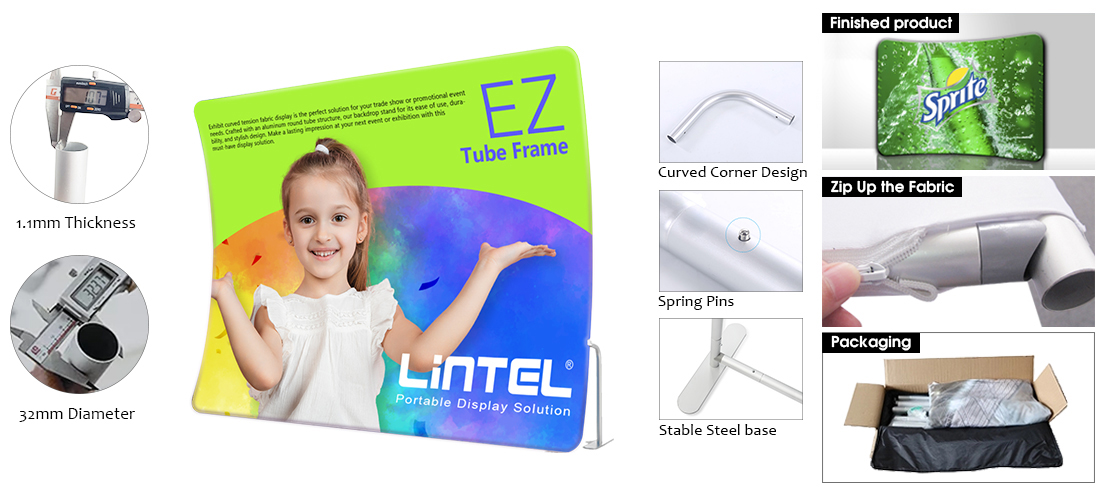 U Shaped Tension Fabric Media Wall Backdrop