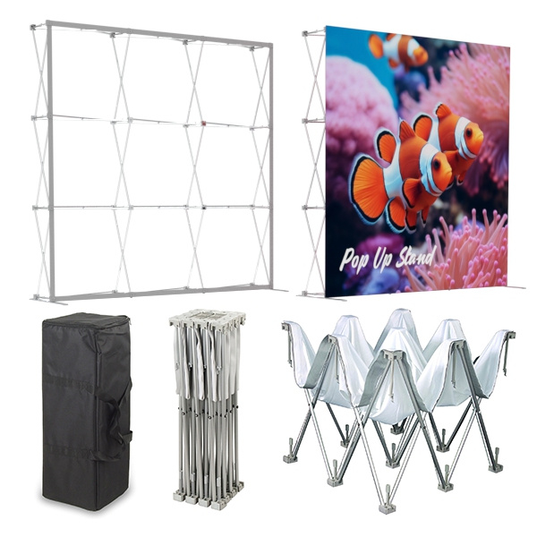 Pop up back drop frame