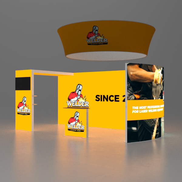 Beleuchten Sie Ihren Stand mit einer hinterleuchteten Messestand-Anzeige