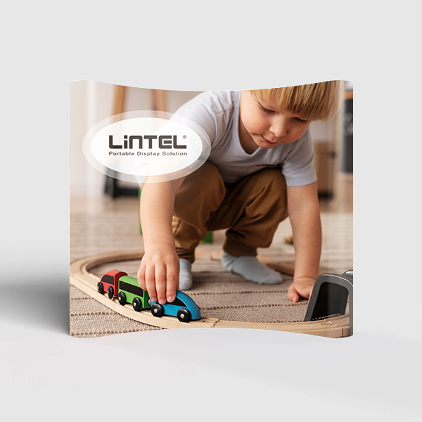 Elevate your brand with a curved pop up stand