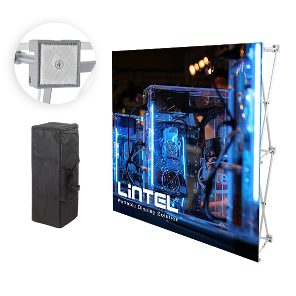 Stand pop up 3x3 compacto e leve para fácil transporte