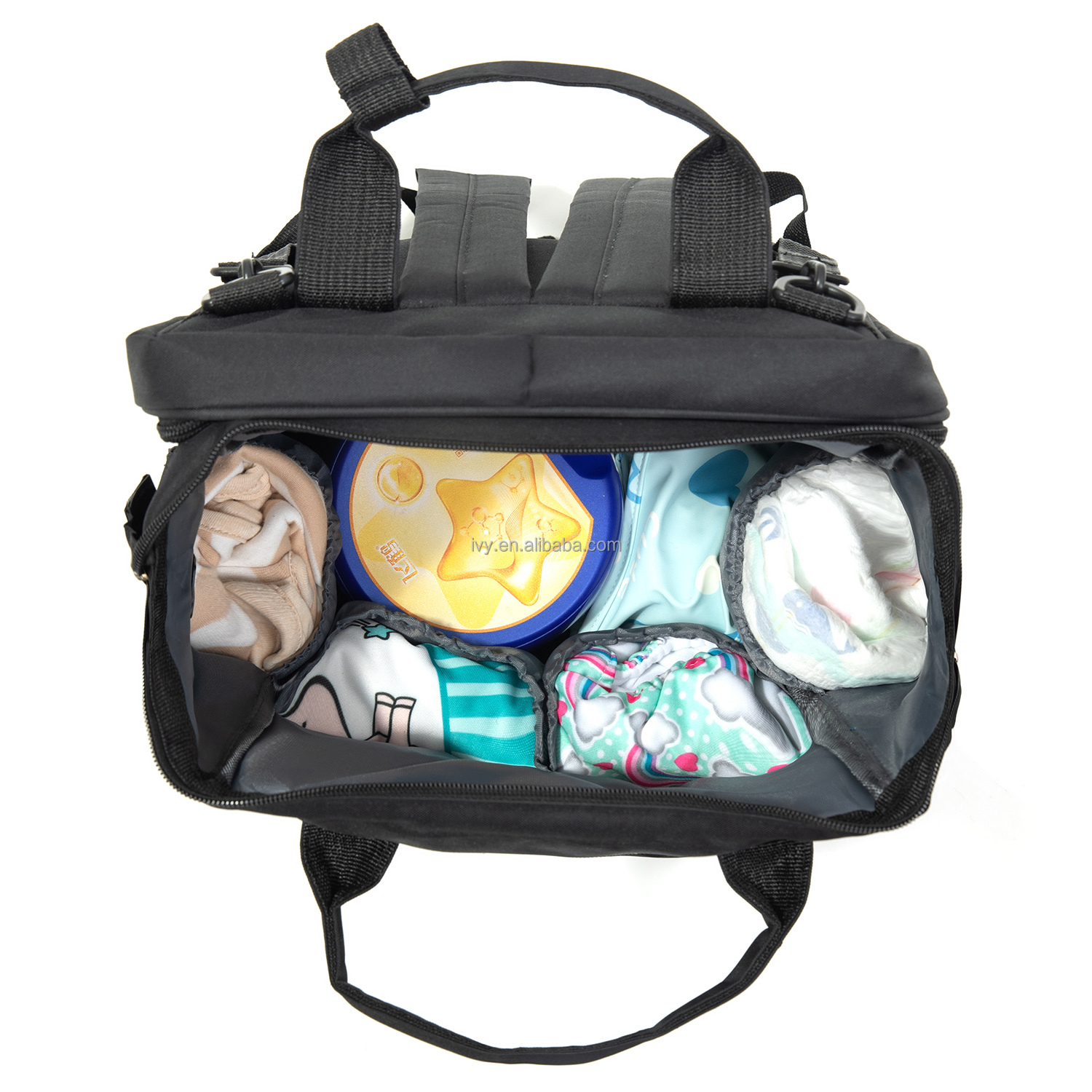 Fashion Waterproof Large Baby Backpack Diaper Bag Oxford With Stroller Straps and Changing Mat supplier