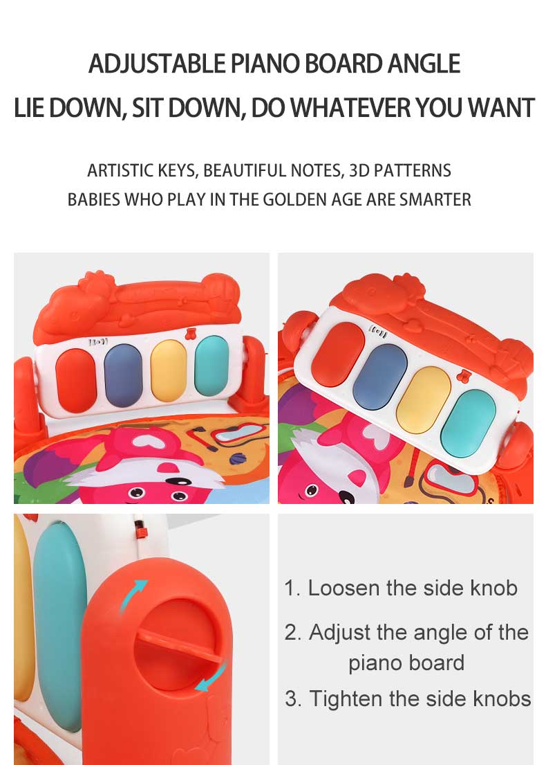 Hot Selling 2-in-1 Kicking Tunes Music Baby's Gym Piano Mats For Kids manufacture