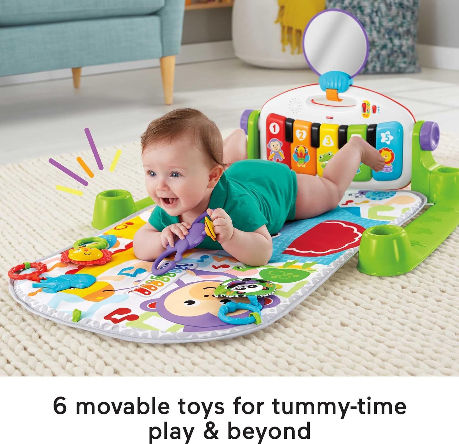 Baby Tummy Time Musical Playmat Music Baby Play Mat Lay and Kids Gym Play mat Fun Piano Boys Girls supplier