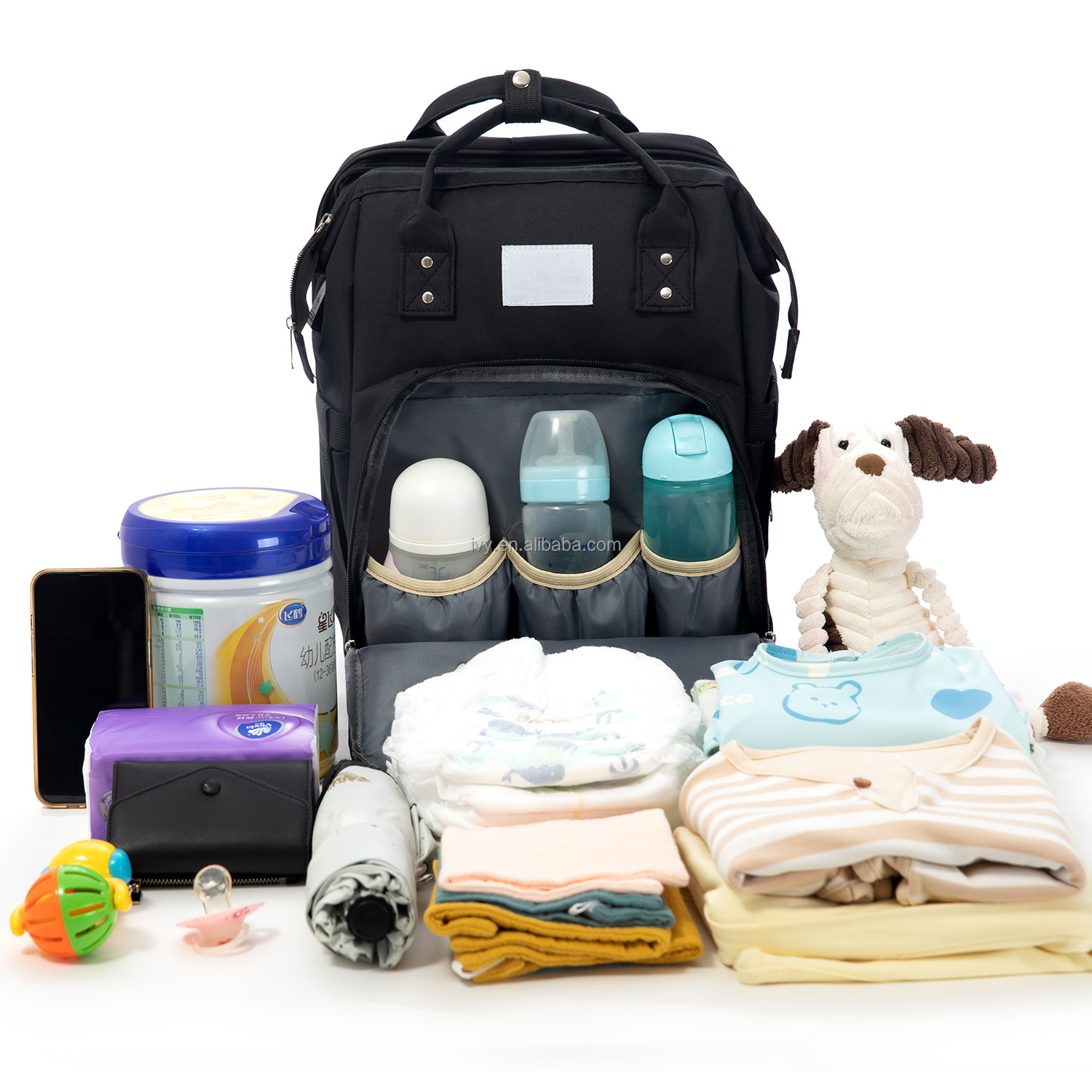 Fashion Waterproof Large Baby Backpack Diaper Bag Oxford With Stroller Straps and Changing Mat supplier