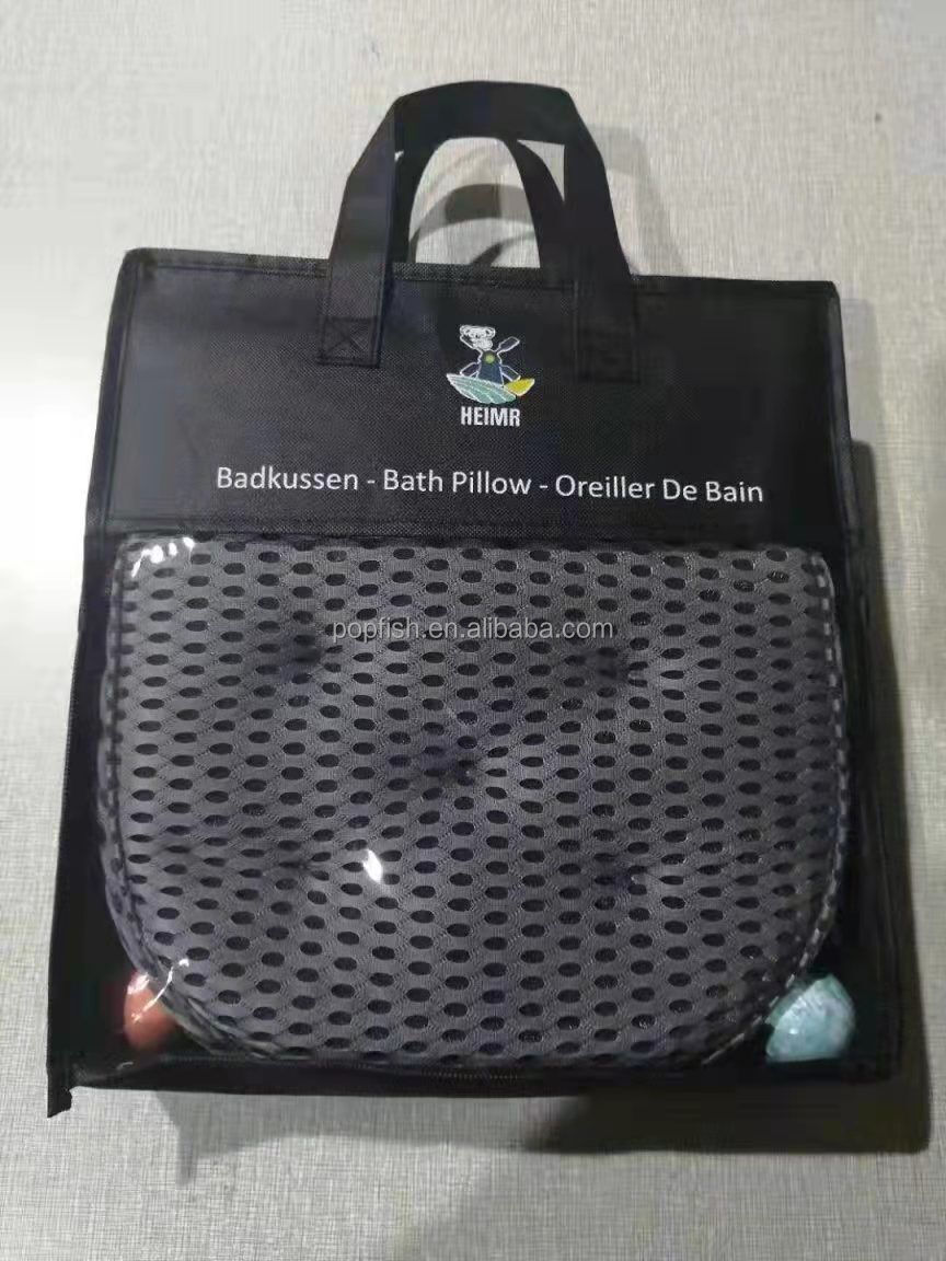 Best Selling Bath Kit With 4d mesh bathtub pillow bath mats wine holder laundry bag Relaxing Spa wedge bath pillow for tub factory