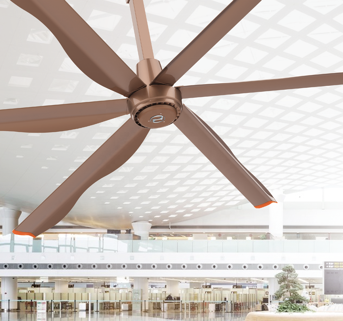 Premium Commercial Ceiling Fan High-Volume Low-Speed HVLS Made of Aluminum Alloy for Restaurants and Hotels 380V Voltage manufacture