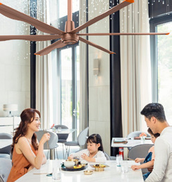 Premium Commercial Ceiling Fan High-Volume Low-Speed HVLS Made of Aluminum Alloy for Restaurants and Hotels 380V Voltage manufacture