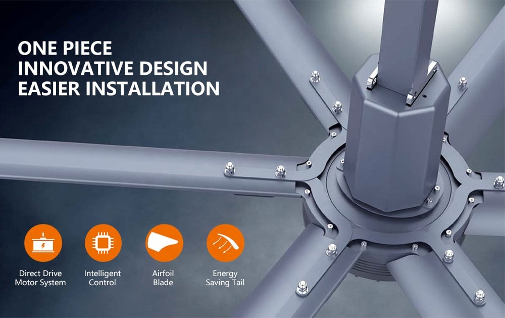 24ft 7.3m Hvls Fan Big Ass large  Fan Electric Industrial Ceiling Barn Fan factory