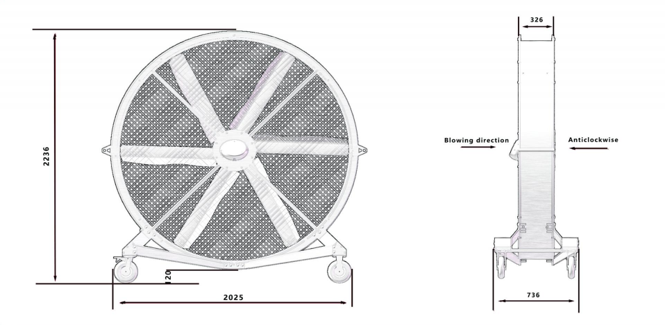 80-Inch Quiet Pedestal Fan 220V Waterproof Outdoor Fan with Free Standing Motor Hotels Restaurants Farms Manufacturing Plants factory