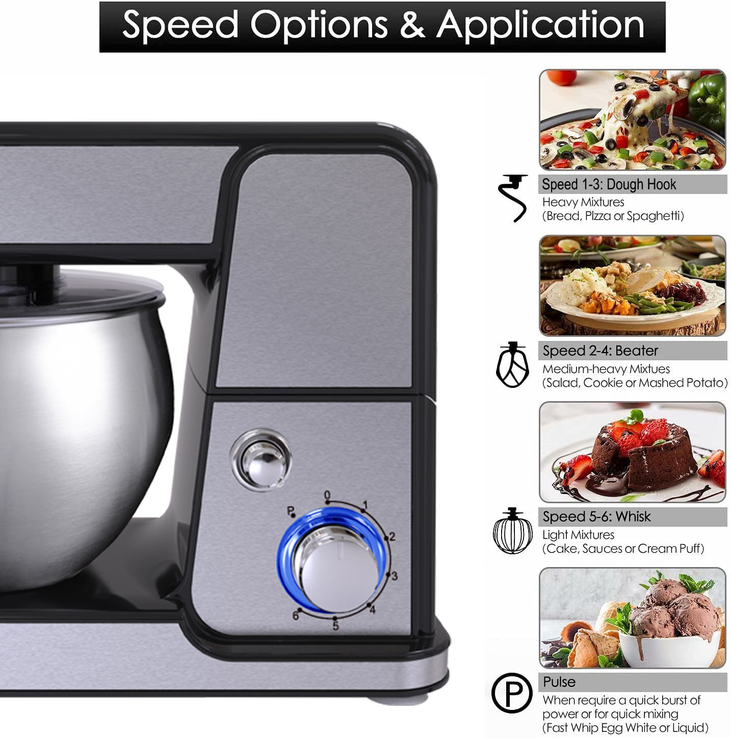 Make baking easier and more efficient with a stand mixer that speeds up the mixing process.