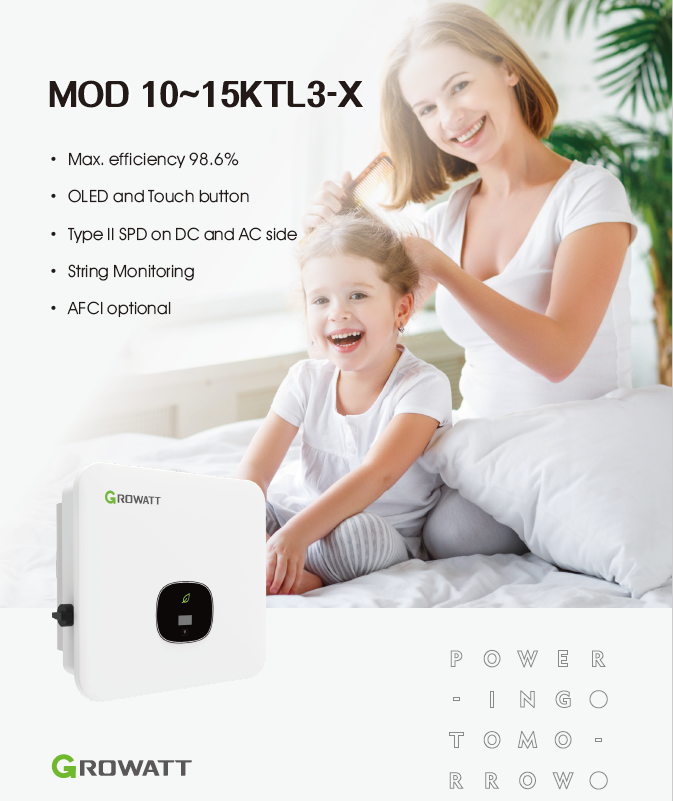 Growatt MOD 10KTL3-X MOD 12KTL3-X MOD 15KTL3-X On Grid Solar Inverter supplier