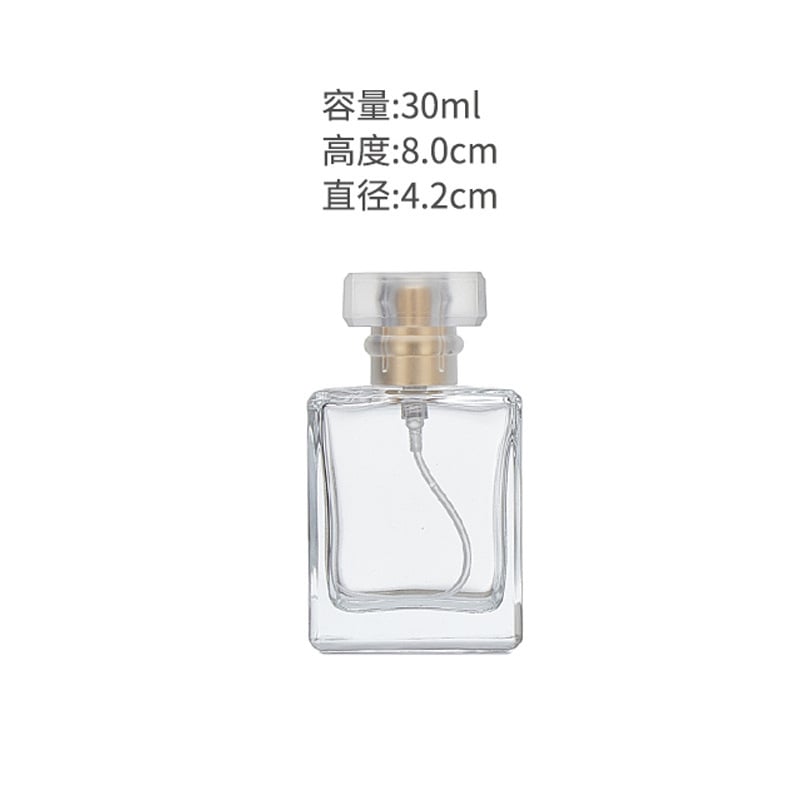 product elegant 30ml square perfume bottle for skin care cream face mask blush packaging wood empty refillable polished painted frost-0