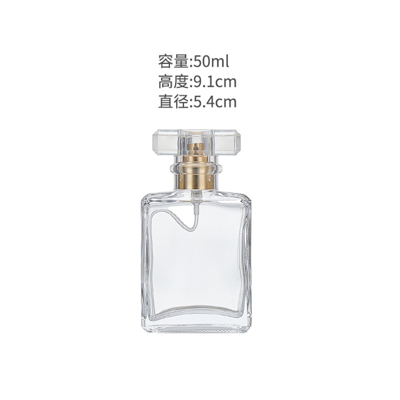 product elegant 30ml square perfume bottle for skin care cream face mask blush packaging wood empty refillable polished painted frost-1