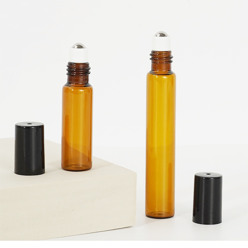 product portable 10ml glass roll on bottle for essential oils  perfume 100pcs moq with rubber stopper-3