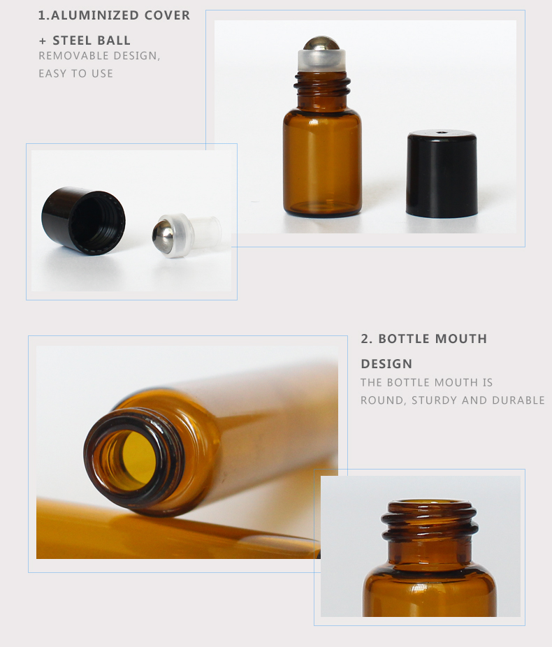 10ml essential oil bottle glass roller bottle Perfume Bottle for Essential Oil factory