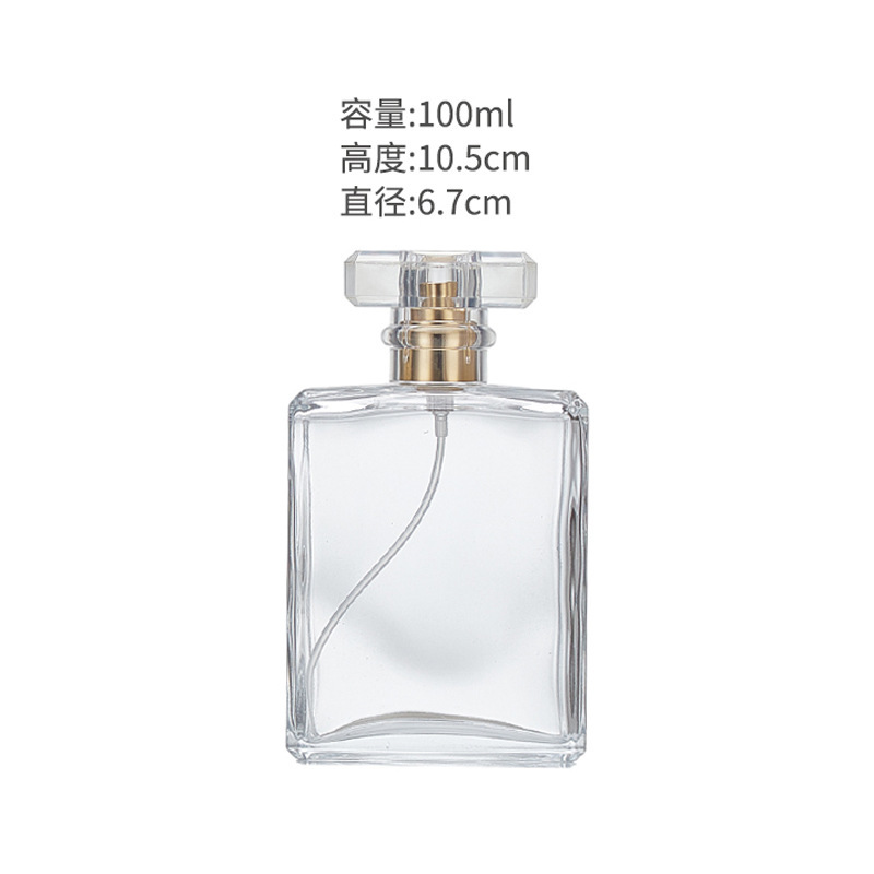 product elegant 30ml square perfume bottle for skin care cream face mask blush packaging wood empty refillable polished painted frost-2
