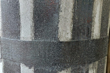 Column reinforcement with Carbon wrap and sand coating. Projects in Mexico**