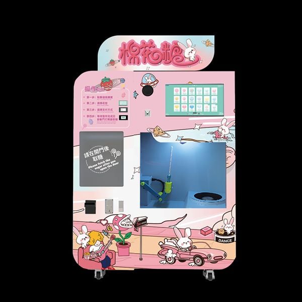 Sprinkle some sweetness into your day with our flower cotton candy vending machine.