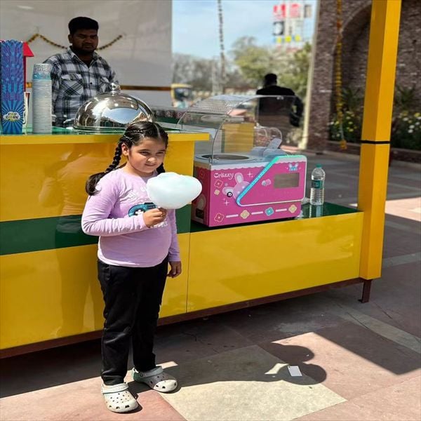 Sugary clouds at your fingertips with the mobile cotton candy machine