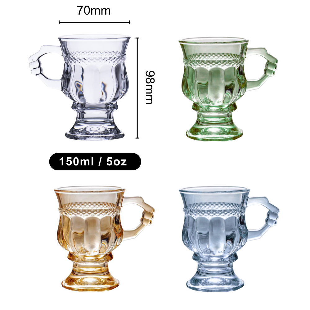 European Style Vintage Wine Glass Irish Coffee Glasses for Bar Gift Tea Dringking Cup details