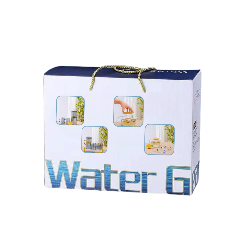 Hot Sale Clear Large Capacity High Borosilicate Glass Kettle Glass Pitcher Heat-resistant Water Jug Cup Set manufacture