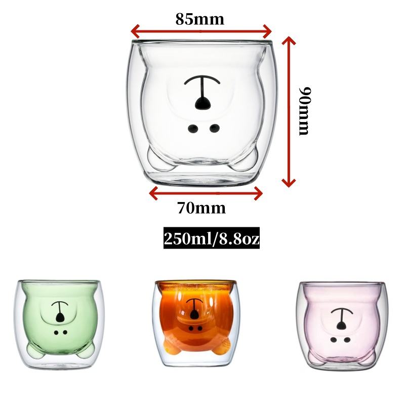 Clear Glass Insulated Tea Cups Espresso Latte Cappuccinos Double Wall Glass Coffee Mug manufacture