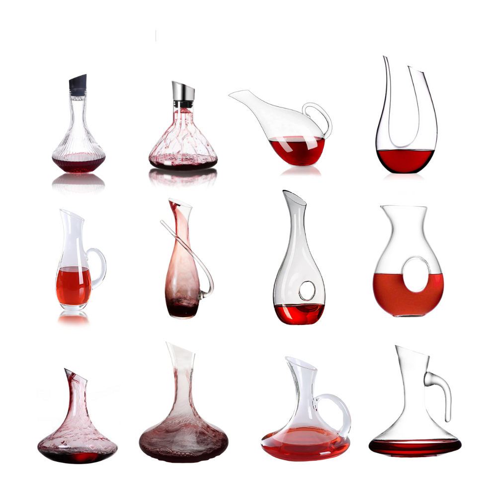 Wholesale Products Customized Logo U-shaped Luxury Glassware Oblique Carafe Wine Decanter for Wedding Party Bar Banquet manufacture