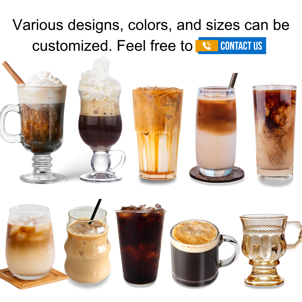 Vintage Irish Coffee Glasses with Handle Coffee Cup Goblet Espresso Cup Design Glass Coffee Mug factory
