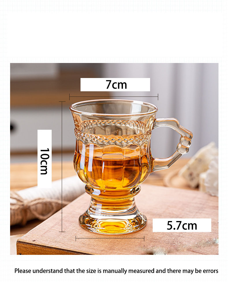 Retro Glass Juice Water Coffee Milk Glass Wine Beer Cup Drinkware for Home Bar Gift Flower Tea Cup supplier
